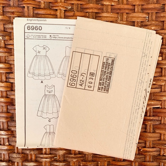 CLEARANCE New Look—#6960 Bin 12 (Flower Girl Dress) Kids Size A 2-7 - Picture 2 of 4